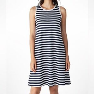 Sonnet James A Play Dress Black‎ White Striped Sleeveless Swing Dress Small New